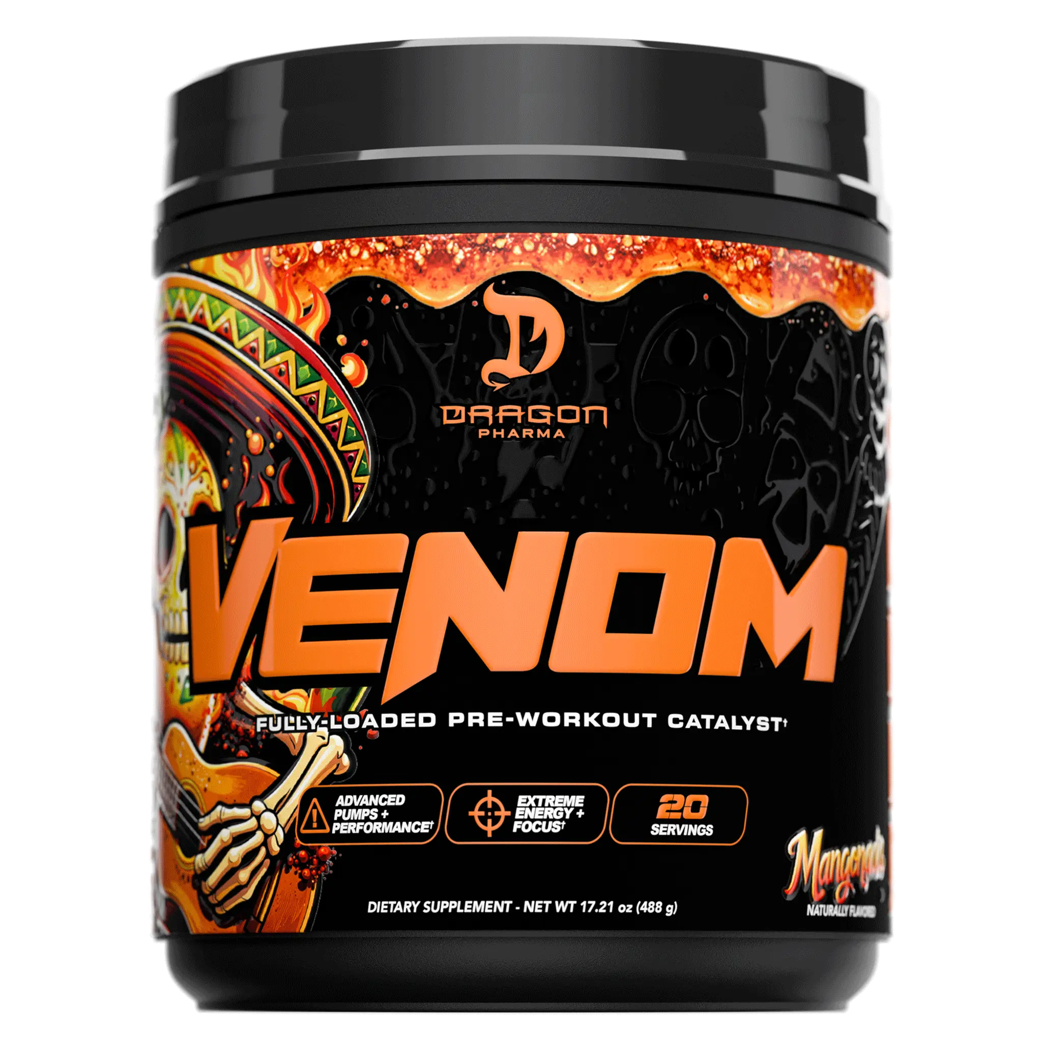 Dragon Pharma VENOM – Fully Loaded High-Stimulant Pre-Workout Catalyst - 20 servings