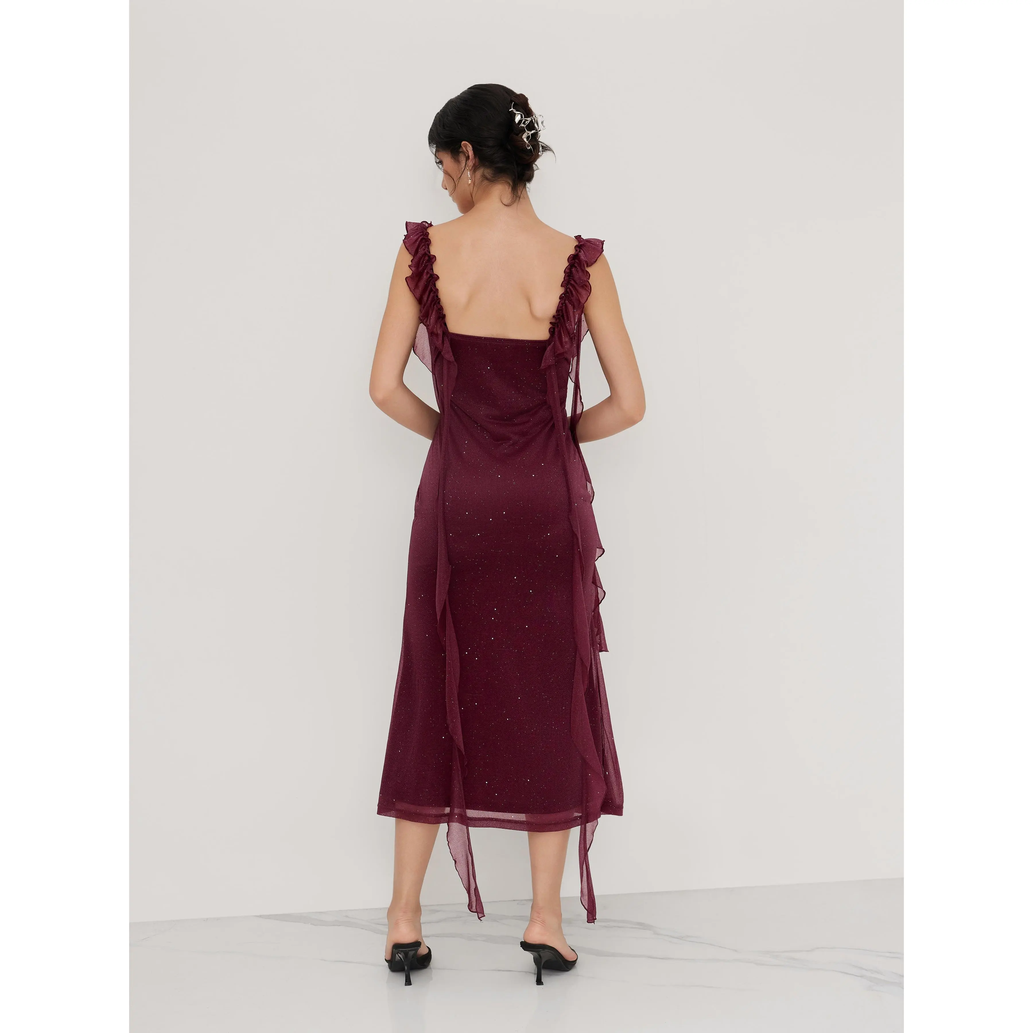 long maxi night dress A-line Long Prom Night Dress with Split Side – loveangeldress