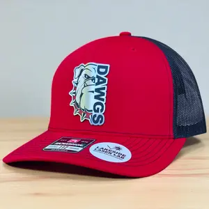 Richardson DAWGS Bulldog Hat 112 Snapback OSFM Red & Black Tri-Layer Acrylic Patch Adjustable Fit for Tailgates Game Days