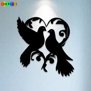 1pc Dove & Heart Metal Wall Art, Romantic Dove Statue Mural, Ideal Gift for Valentine's Day, Wedding Anniversary, Love Decor Enthusiasts,  Perfect for Bedroom Wall & Garden Fence, Charming Romantic Home Decor