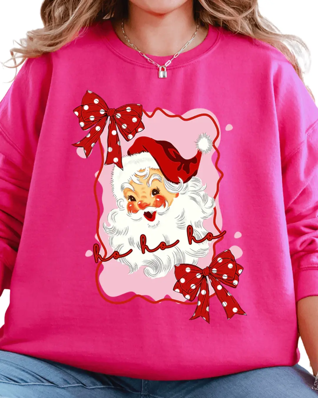 Preppy Santa Coquette Unisex NuBlend Crew Sweatshirt Casual Fleece