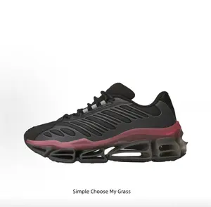 Black & Burgundy Chunky Sneakers – Bold Streetwear Style with Cushioned Sole