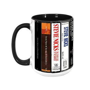 [SALE UP TO 51%] Stevie Nicks Cassette Tape Mug, Retro Album Spines Coffee Cup, Fleetwood Mac Solo Artist Gift, Rock Music Decor