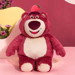 SpringSpecial Disney Sweet Lotso Strawberry Bear Plush – Sitting Doll, Perfect Birthday, Festive & School Gift, Cute Room Decor