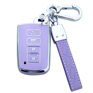 Key Fob Cover Case Compatible with Toyota Highlander Camry RAV4 Corolla Avalon Tocoma Tundra 4Runner Sequoia Accessories Shell Protector