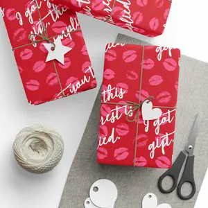 Humorous Love Message I Got You This Gift Wrap, Funny Love Wrapping Paper, Valentine Red Lipstick Paper Roll