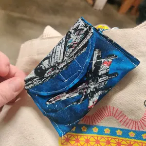 Keychain Wallet with Velcro Closure - Space Print
