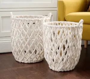 Home Reflections Set of 2 Nesting Rope Floor Baskets