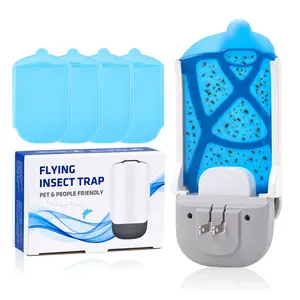 4-Pack Flying Insect Trap Refill Cartridges with Indoor Trap Device, Super Sticky Glue Pads for Home Use