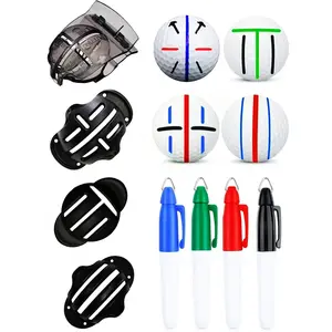8 Pack Precision Golf Ball Marker, Upgrade Golf Accessories, 4 Golf Ball Marking Stencils and 4 Colors Golf Ball Markers, Golf Ball Line Marker Tool, Golf Ball Alignment and Identification Tool
