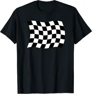 Wavy Checkered Flag Chequered Auto Car Racing Winners Circle T-Shirt - Isaaclog Shop 63B07YWP9PD4