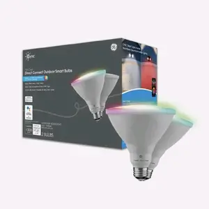 GE CYNC Full Color Direct Connect WiFi Smart Bulbs - 1300lm Output, 40-degree Beam Angle, 15W Power Consumption, Energy Star Rating 5