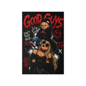 Good Guys Street Art Print Decor Removable Peel-and-Stick Wall Sticker - 'Don't Play Nice' Urban Room Decorative Sticker