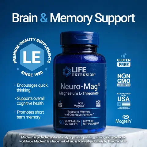 Life Extension Neuro-Mag® Magnesium L-Threonate 90 Vegetarian Capsules