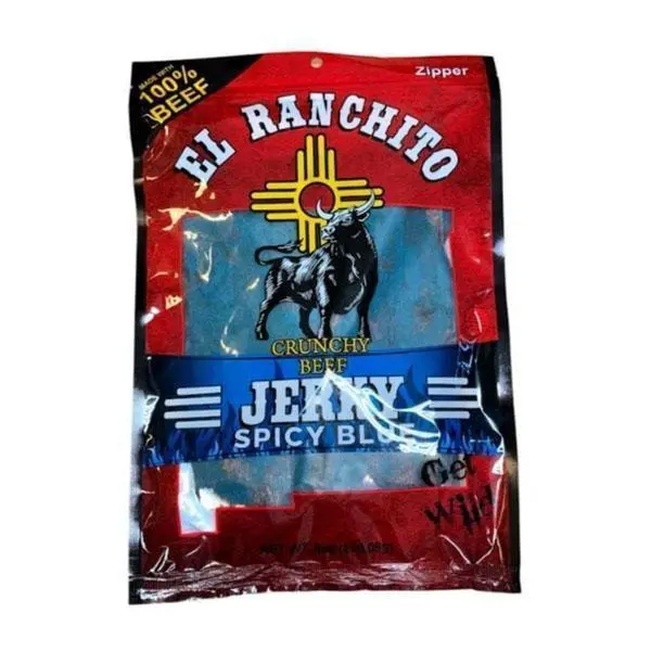 🔥 BEST SELLER! Spicy Blue El Ranchito Crunchy Beef Jerky Net Wt. 2 oz