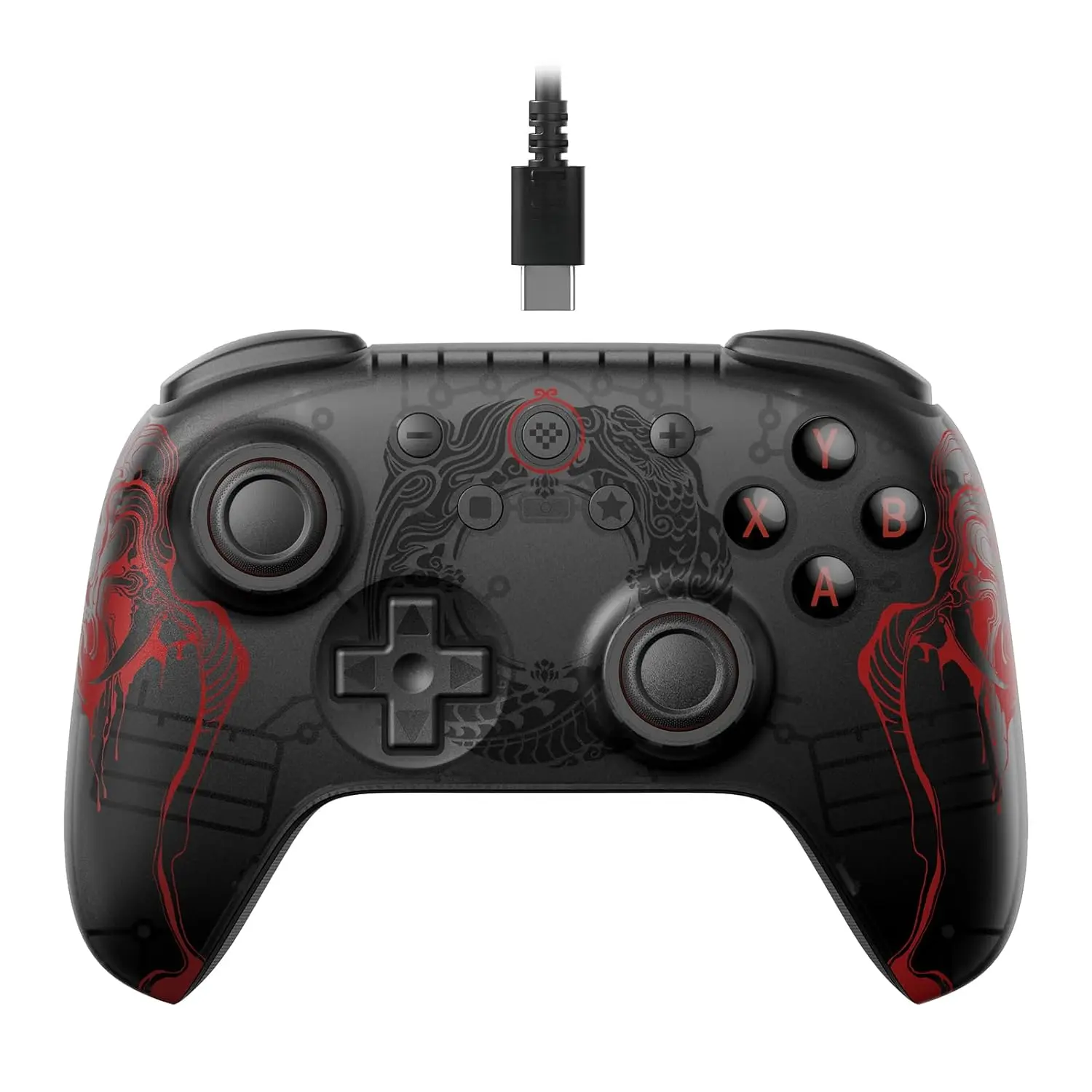 Ultimate 2C Hall Effect Joysticks and Hall Triggers Wired Controller for Windows PC and Android, with Remappable L4/R4 Bumpers, Turbo function & Rumble vibration - Black Myth: Wukong