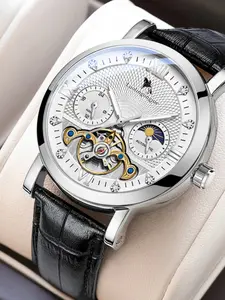 Men's Mechanical Watch, Starry Sea Phantom Full-Size High-End Automatic Mechanical Watch, Luminous Hollow Waterproof Men's Watch