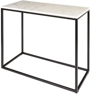 Livabliss Aryaa YAA-010 Modern End Table - 24x26x12 in, White and Black, Modern Accent Table