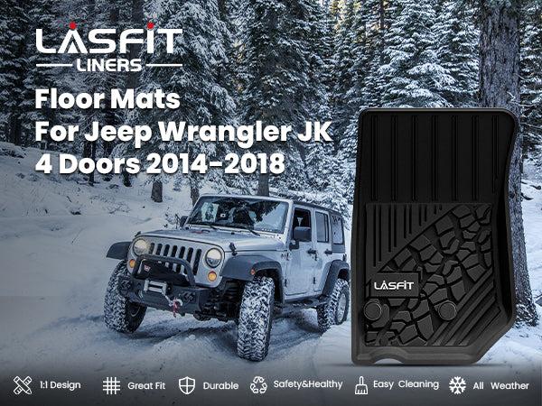 Lasfit fit for 2014-2018 Jeep Wrangler JK Floor Mats or Cargo Mat, For 4 Doors Only