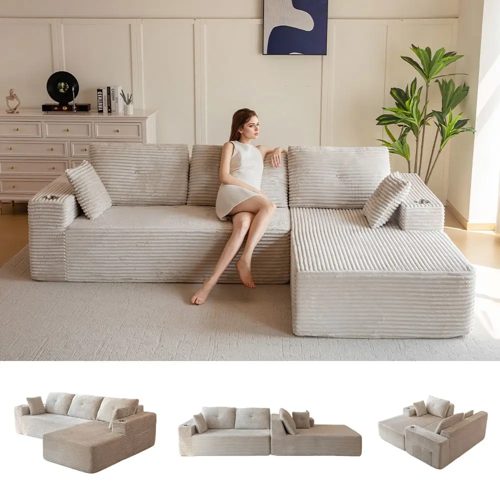 Grayish Beige-Right Facing Chaise