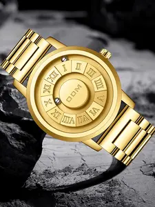 Men's Street Trend Round Dial Quartz Watch, Casual Trendy Wristwatch, Trendy Wristwatch, Fashionable Watch for Men As Gift