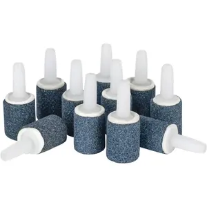 10pcs Aquarium 1.2 Inch Air Stone Cylinder Bubble Diffuser, Release Tool for Nano Air Pumps, Small Buckets, Fish Tanks, Outdoor Garden Reservoirs