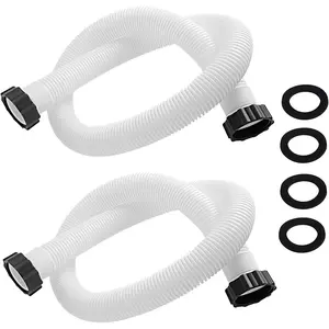 2-Pack 1.5-Inch Diameter Pool Hoses, 59-Inch Replacement Hoses Compatible with Above Ground Pool Pumps, Fits 1500 to 2500 GPH Filter Pumps, Sand & Saltwater System