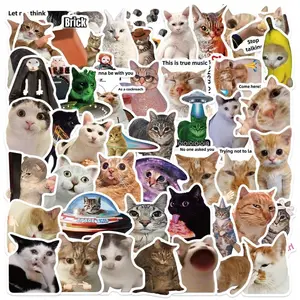 [ Gift ] 5 Meme Cat Stickers Kawaii Funny