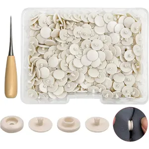 T5 Plastic Snaps,120 Set Grey Snaps No Need Tools, No-Sew Buttons for Crafts Cloth