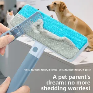 [4 in 1]Pet Hair Removal Tool, Multi-functional, Reusable, Washable Lint Cleaner for Dog and Cat Hair, Gentle on Furniture, Effective on Carpets, Clothing, Bedding,Pet Hair Remover for Furniture, Cat/Dog Hair Remover with Extra long Handle