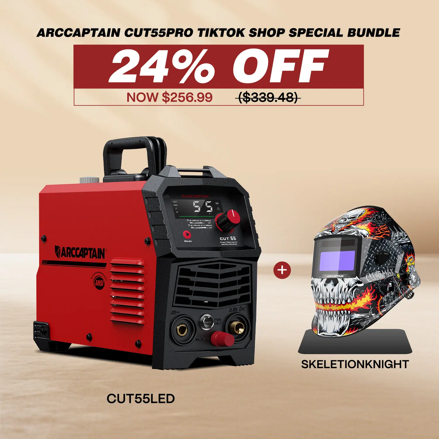 CUT55LED With Welding Helmet