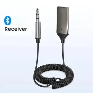 Aux to Bluetooth 6.0 Adapter Wireless Receiver for Car Hands-Free with Built-in Microphone AUX 3.5mm Stereo Audio - Dealsforyourdays Auxiliary Cord Grey, TikTokShopSpringGlowUp,Car Speaker and Home Audio