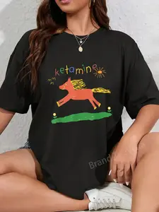 100% Cotton Ketamine Horse Emergency Tee Funny T-Shirt