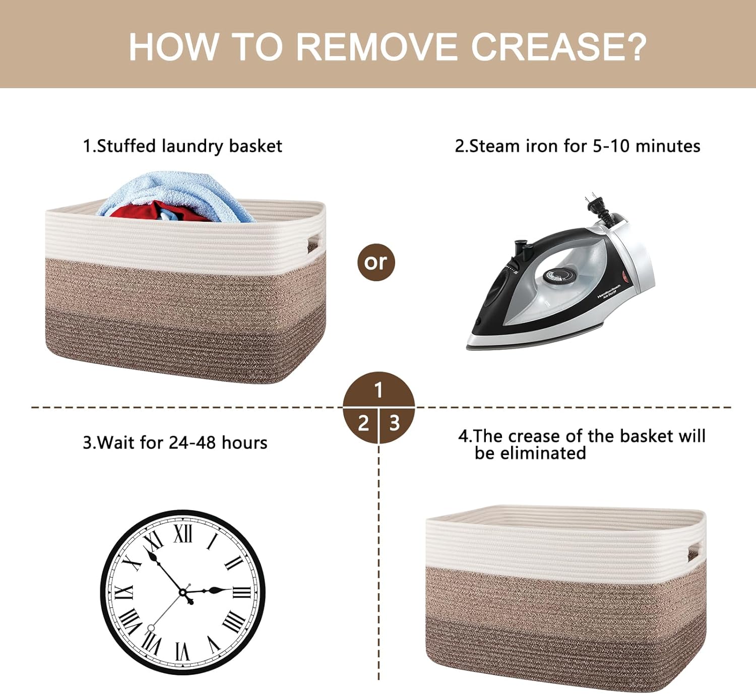 Large Blanket Basket 22"x17"x12" Rectangle Woven Baskets for Nursery Storage Living Room Toy Organizer with Handle Yellow Black Cotton Rope Woven Storage Basket