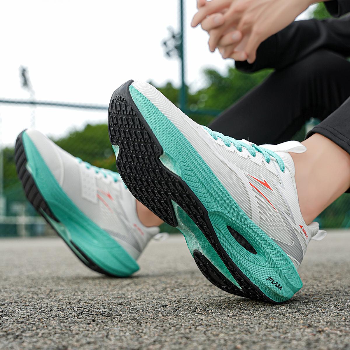AOPLUS Lightweight Running Sneakers. Viral White Teal Athletic Shoes for Men & Women. Experience Cloud Comfort with Breathable Mesh & Shock Absorbing Chunky Sole. The Ultimate Versatile Gym to Street Footwear for Your Everyday Athleisure OOTD.