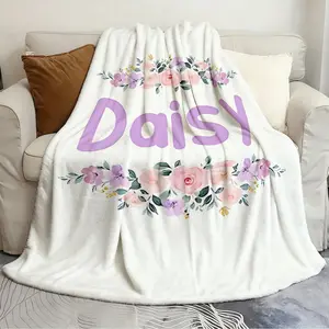Creative and Unique Blanket Purple Flower Daisy Name Label Spring and Autumn Quilts Plush blanket soft cartoon print bedspread sofa blanket