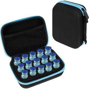 15 Slots Insulin Vial Cooler Travel Case, Peptide Storage Case for Standard 10ml Vials, Diabetic Travel Storage Bag – Blue (Case Only)
