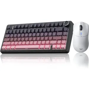 Keyboard and  Combo, F75 Pro Mechanical Keyboards,75% Gasket Hot Swappable Custom Keyboard+SC580  Gaming  White