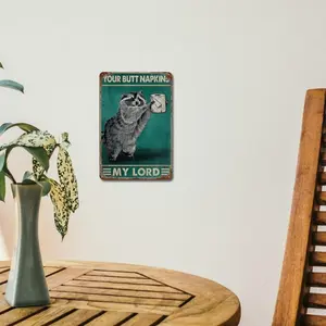 Metal Tin Sign, 1 Count Cute Raccoon & Slogan Graphic Wall Sign, Mean Girls Decorations, Wall Art Decor, Bathroom Sign, Room Decor, Apartment Decor, Trending, Gift Ideas [Unframed]