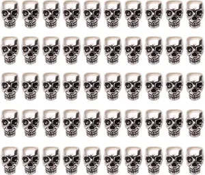50 count Tibet  4mm Macroporous Skull Spacer Beads  DIY Accessories for  Making Supplies in Bulk