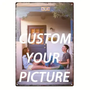 8"x12" Custom Aluminium Wall Sign - Personalized Vintage Retro Metal Plaque with Your Image, Lightweight, Durable, Waterproof, Pre-Drilled for Easy Mounting, Multilingual Options, Ideal for Home Decor, Gifts