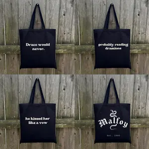 Draco Tote Bag, Manacled Fanfiction Quote, Dark Romance Merch, Simple Canvas Tote, Wizarding World Inspired, Malfoy Aesthetic, Bookish Accessory, Best Gift Idea