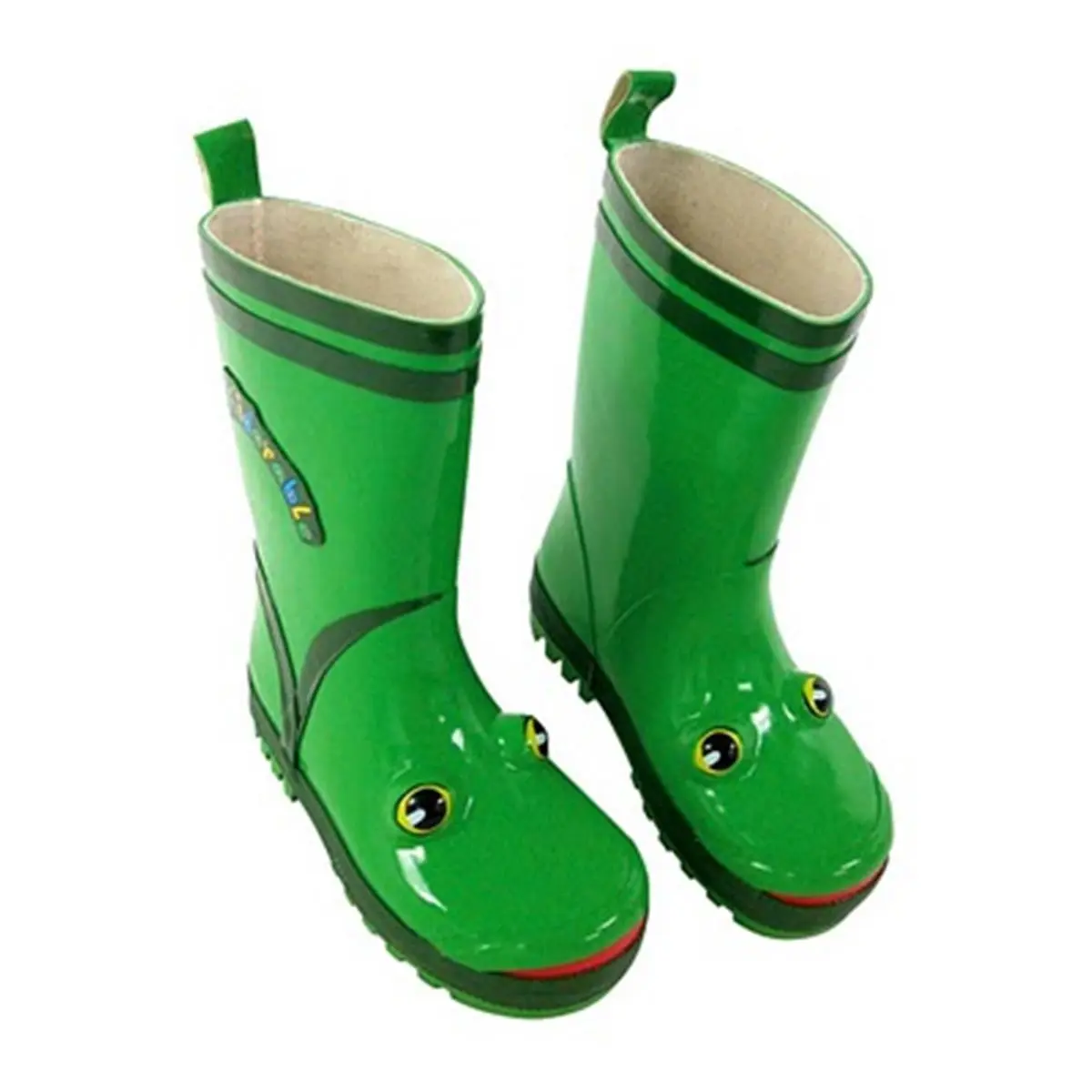 212 MAIN Kids' Frog Rain Boots, Playful Natural Rubber Puddle-Magnet Footwear for Outdoor Fun and Play, Waterproof, Animal, Outdoor Play, Frog Face, Children’s Sizes, Shoe, Child Sizes