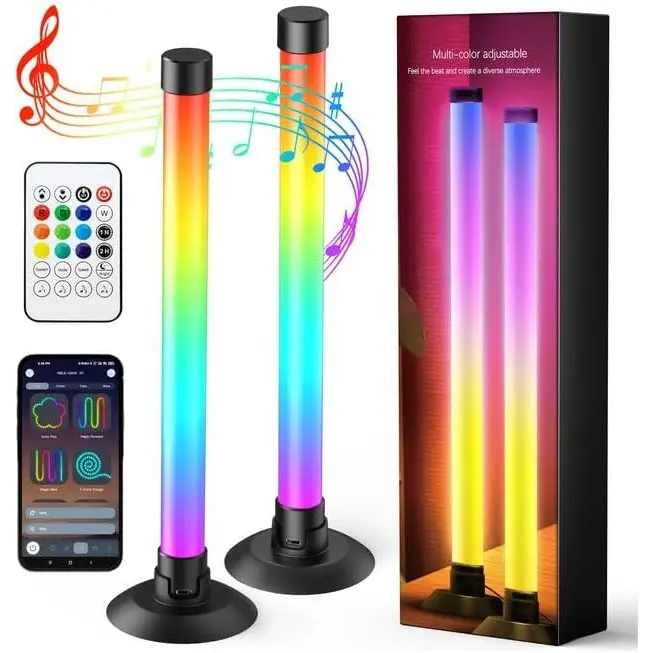 IC+RGBW USB Powered Led Light Bar with App & Remote Control, 2 Pack