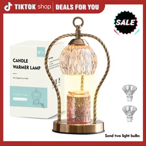 S.Y. Home Outdoor Candle Warmer Lamp with Timer dimmer, Compatible with Various Candles, Gifts for Women,Lamp Candle Warmer for Vintage Bedroom Home Decor,Candle lamp with 2 Bulbs (Flower lamp) Fragrance Ornaments