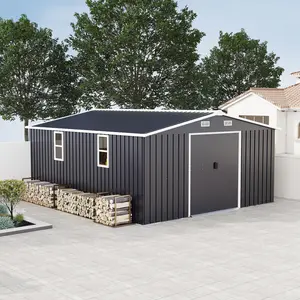 Campcraft Storage Shed 10*12ft 0.23mm color steel plate, surface protective film, Two daylight Windows, A practical and thoughtful gift,two colors can be freely selected storage sheds