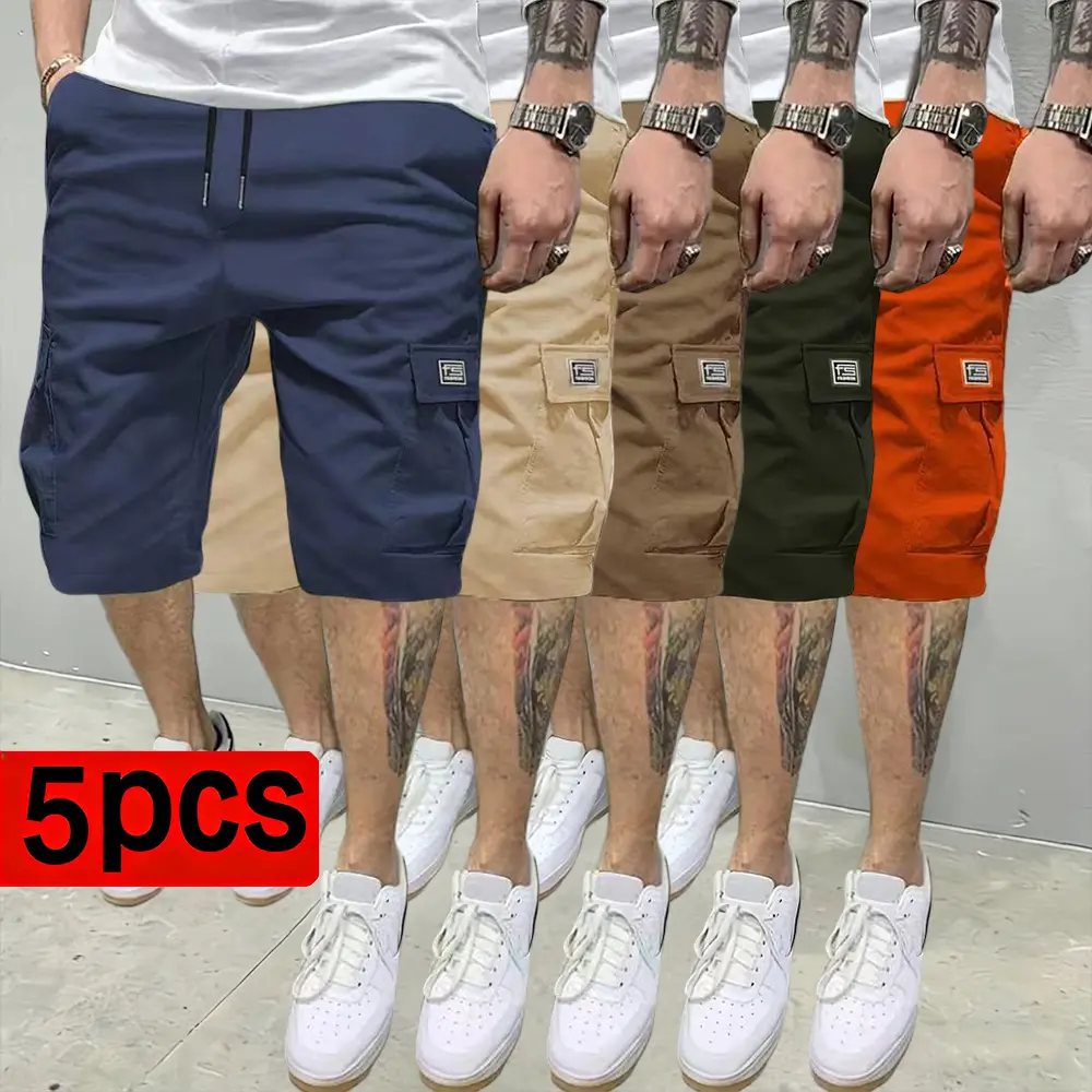 Dark blue + khaki + dark khaki + army green + oran