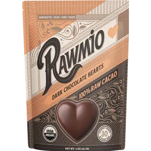 Rawmio Dark Chocolate Hearts - 100% Cacao