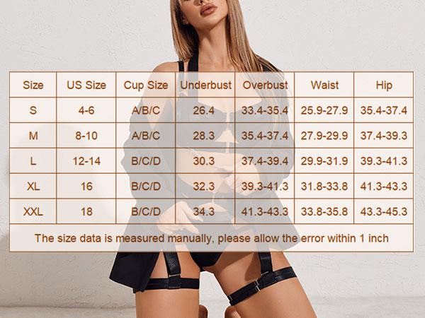 Avidlove Lingerie Set for Women Strappy Lingerie Underwire Push Up Bra Garter Set Lingerie with Chain Fit Breathable SpringStatements