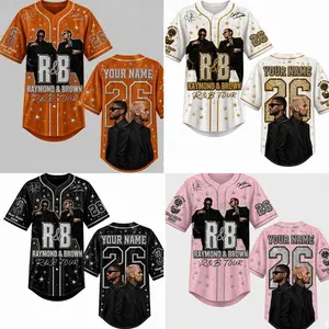 Unisex Brown and U Raymon and Brown R&B Tour Baseball Jersey gift for true fans for concert